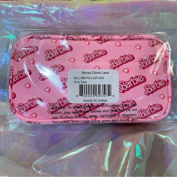 Stoney Clover Lane SCL Barbie Land Clear Front Small Pouch Embossing Sold Out - Picture 2 of 6